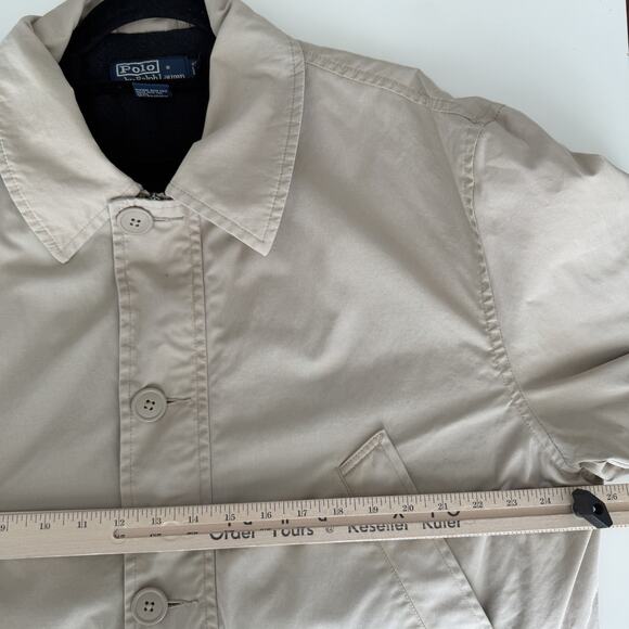 Ralph Lauren Coat Mens XL Beige Chore Barn Fleece Lined Utility Pocket Jacket - Picture 9 of 10